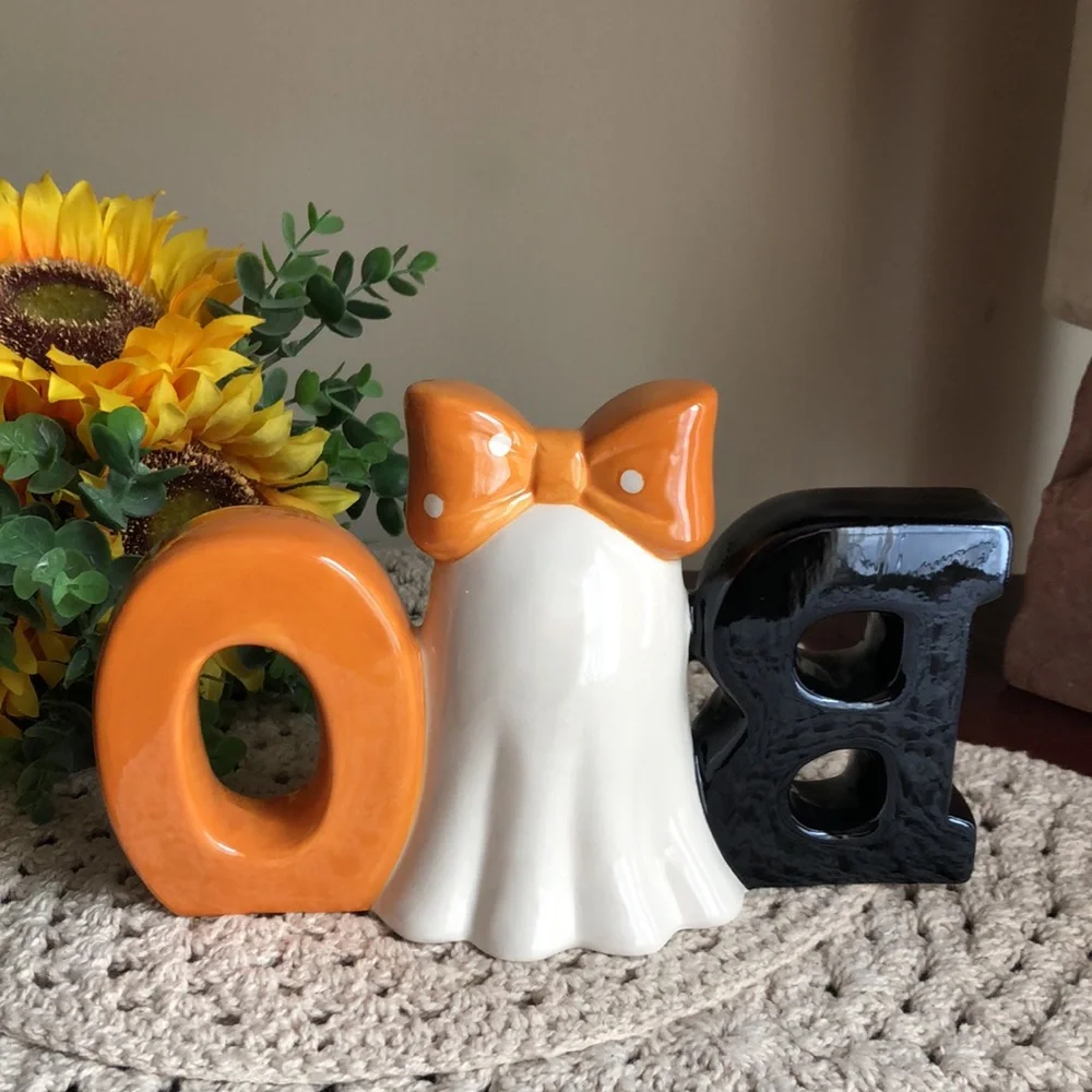 Halloween 'BOO' Ceramic Ghost Table Accent